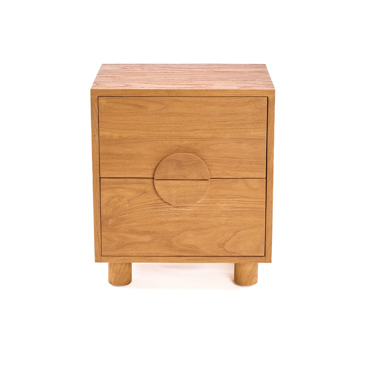 Teak nightstand, 50 cm - 2 drawer