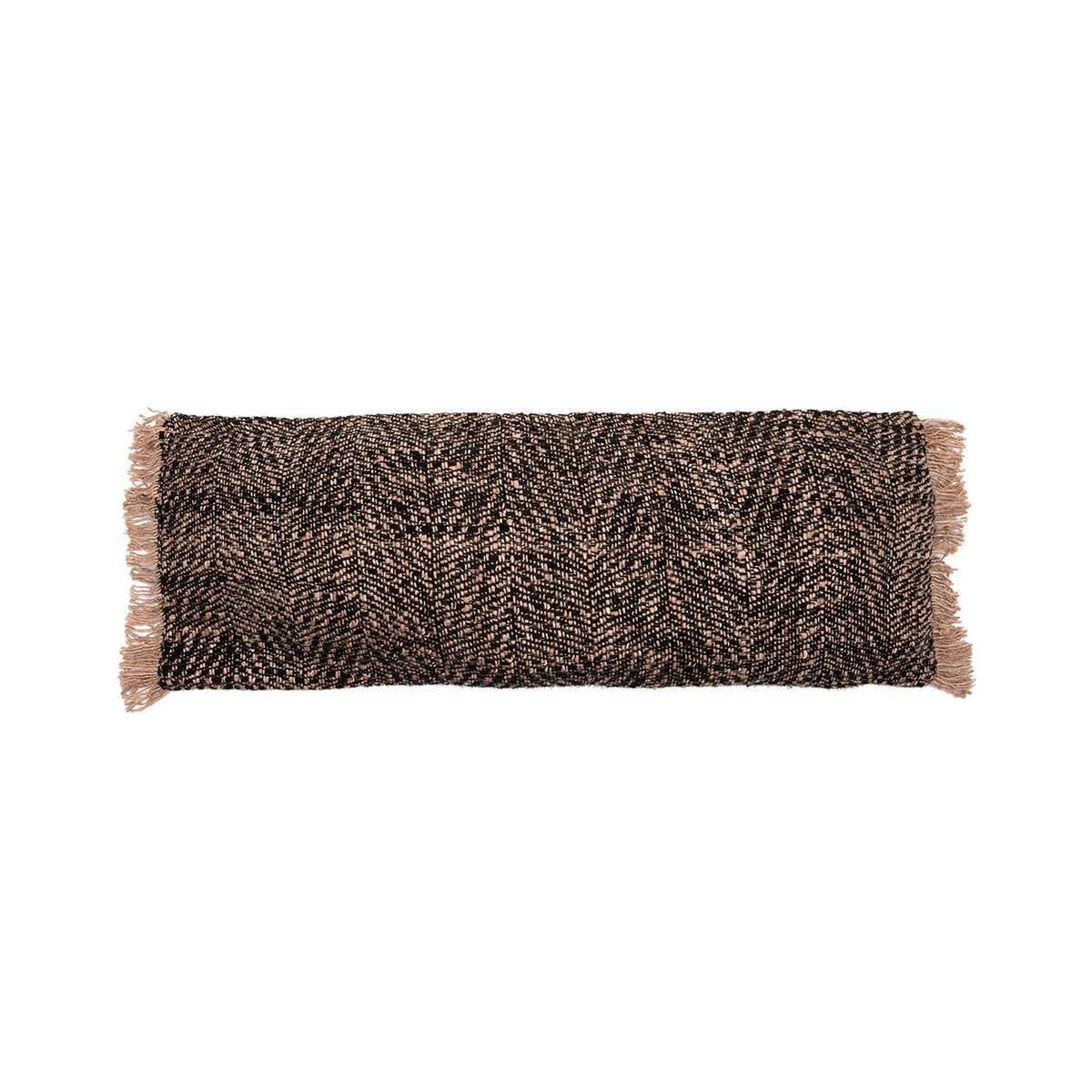 Cotton cushion cover 35×100 cm - black copper, made in India