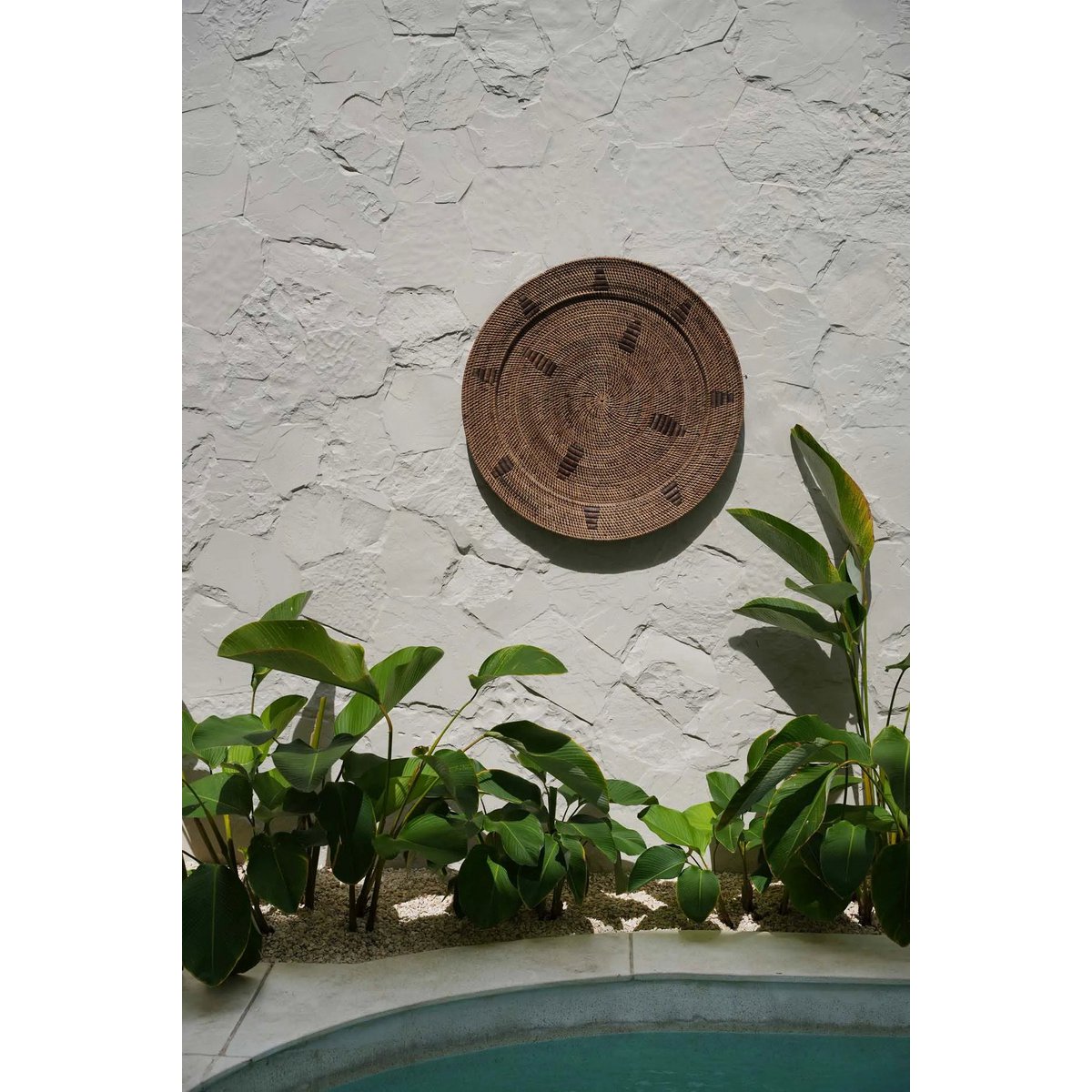 Rattan wall plate, brown, 60 cm - handwoven