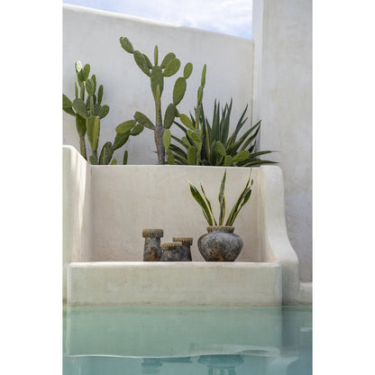 Terracotta vase in antique grey - large