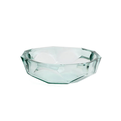Blue glass origami bowl medium 25 cm - made in Spain