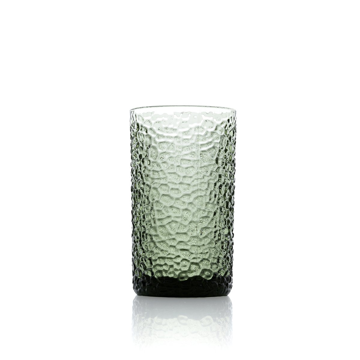 Green glass highball 8 × 14 cm - weighted base