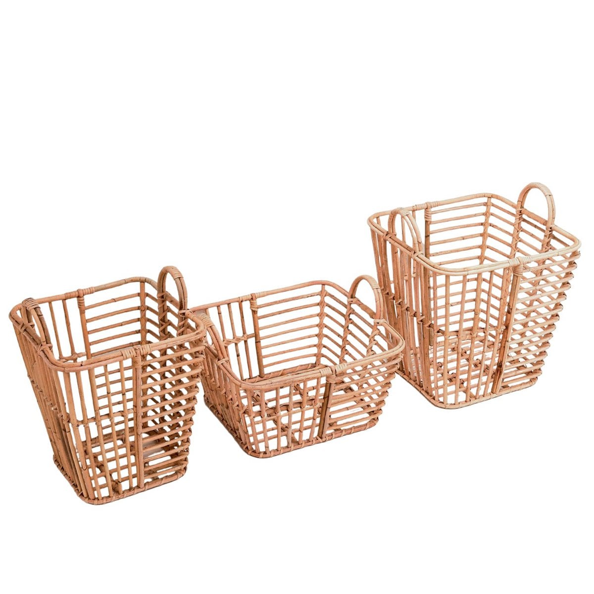 Rattan storage basket KUPANG S – 34 × 34 × 37 cm