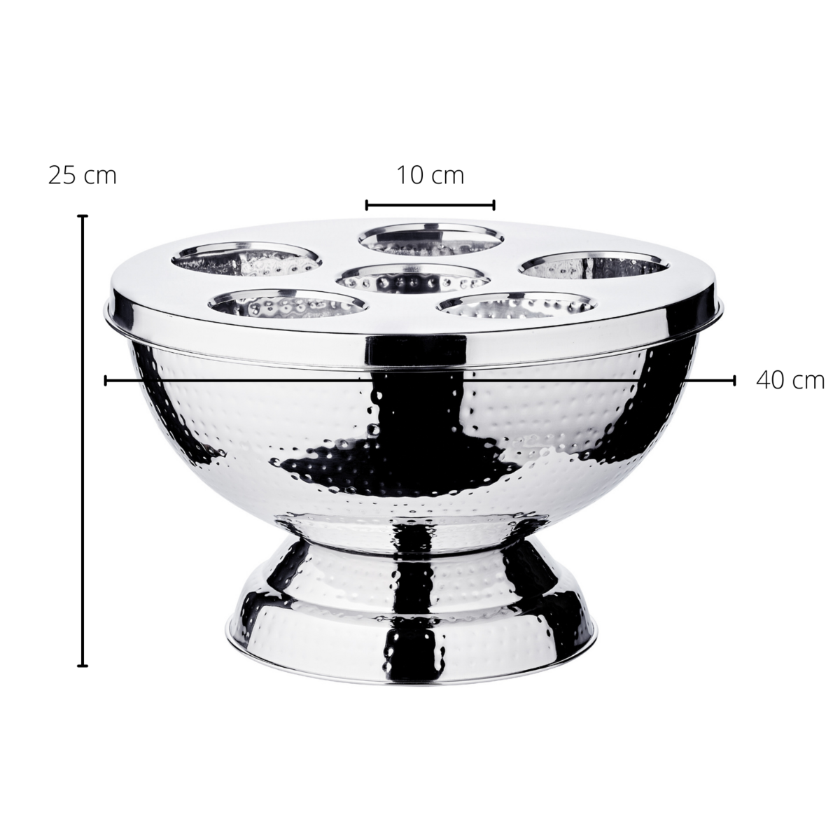 Stahlflaschenkühler Rockford, gehämmert, abnehmbarer Deckel - 41 cm