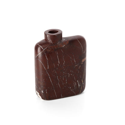 Marble vase, wine red, tall - High