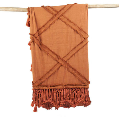 Baumwoll-Tagesdecke 300×240 cm – Terrakotta, Berbermuster