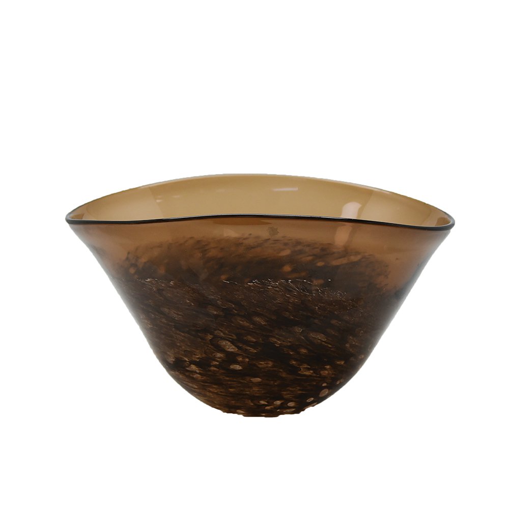 Dekoschale aus braunem Glas, 29 × 21 cm