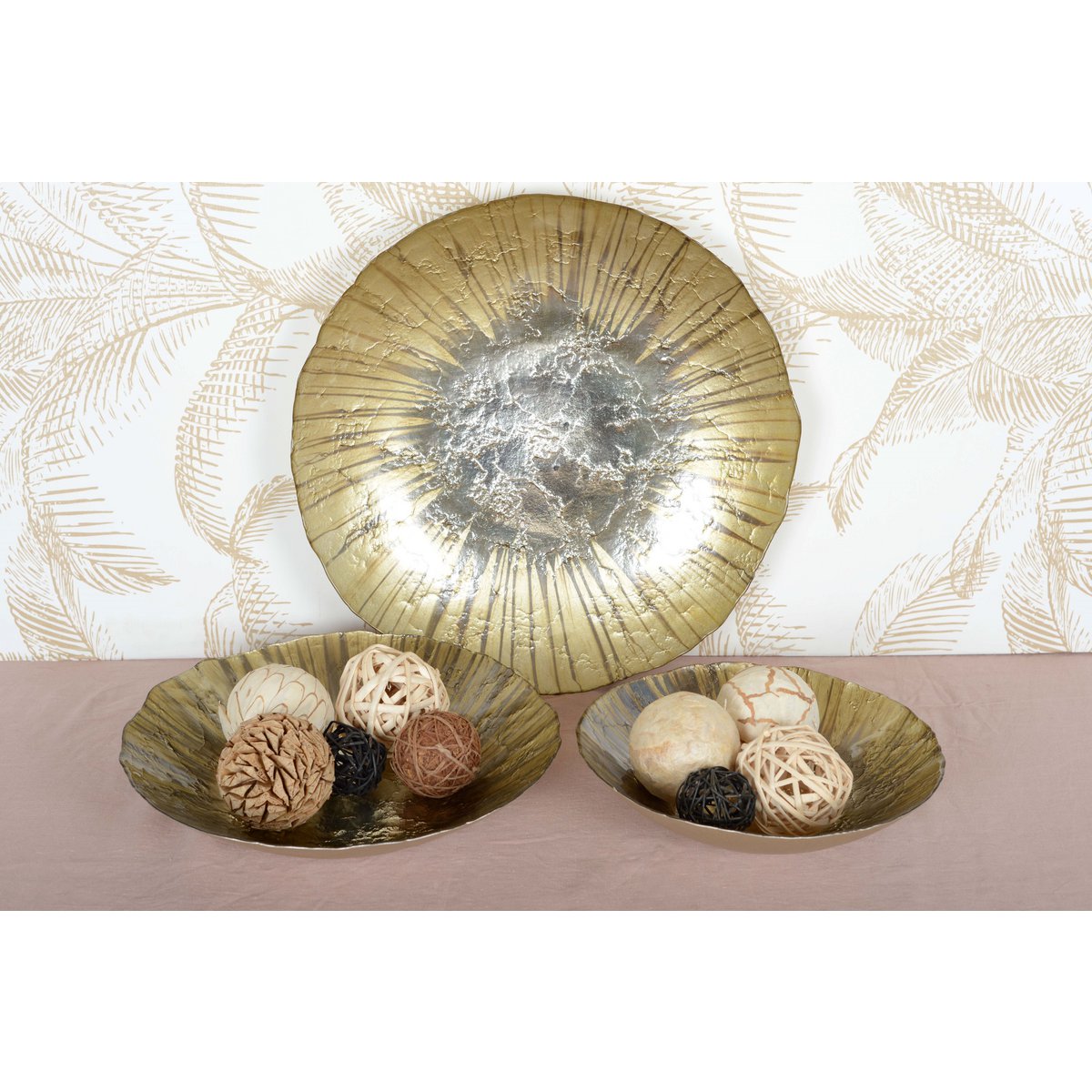 Dekorative Schale aus Goldglas, 40 cm