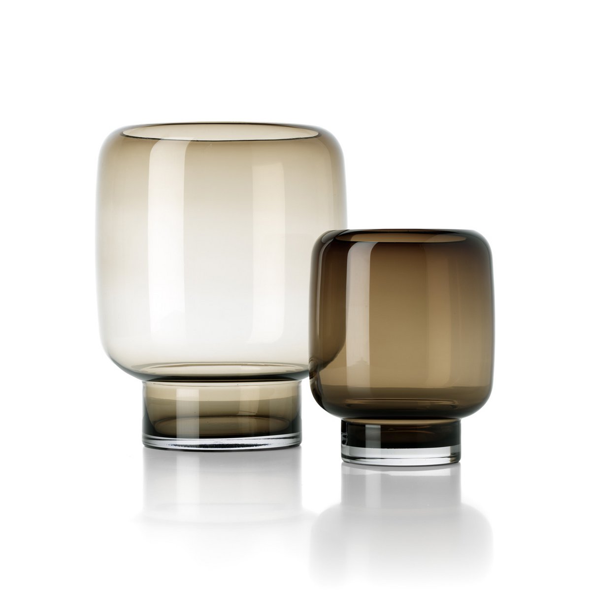 Glas Røget Terningevase, Brun - Stor