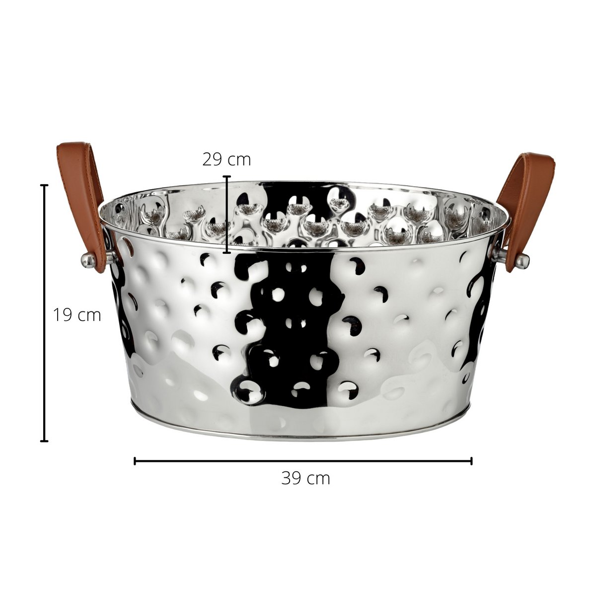 Champagnekøler i rustfrit stål, hamret - 39×29 cm