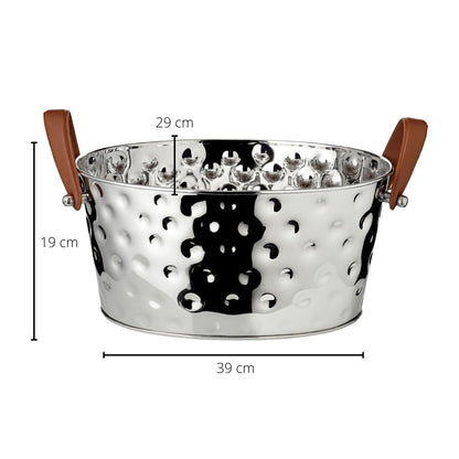 Champagnekøler i rustfrit stål, hamret - 39×29 cm