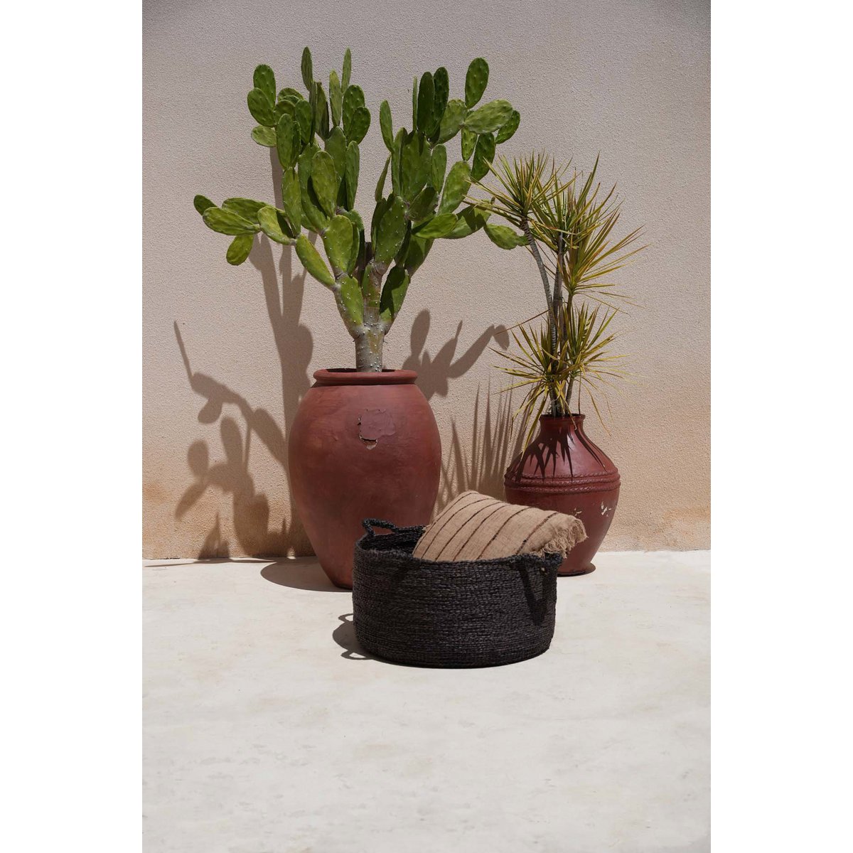 Seegraskorb mit Henkeln, schwarz – Klein, 45 cm