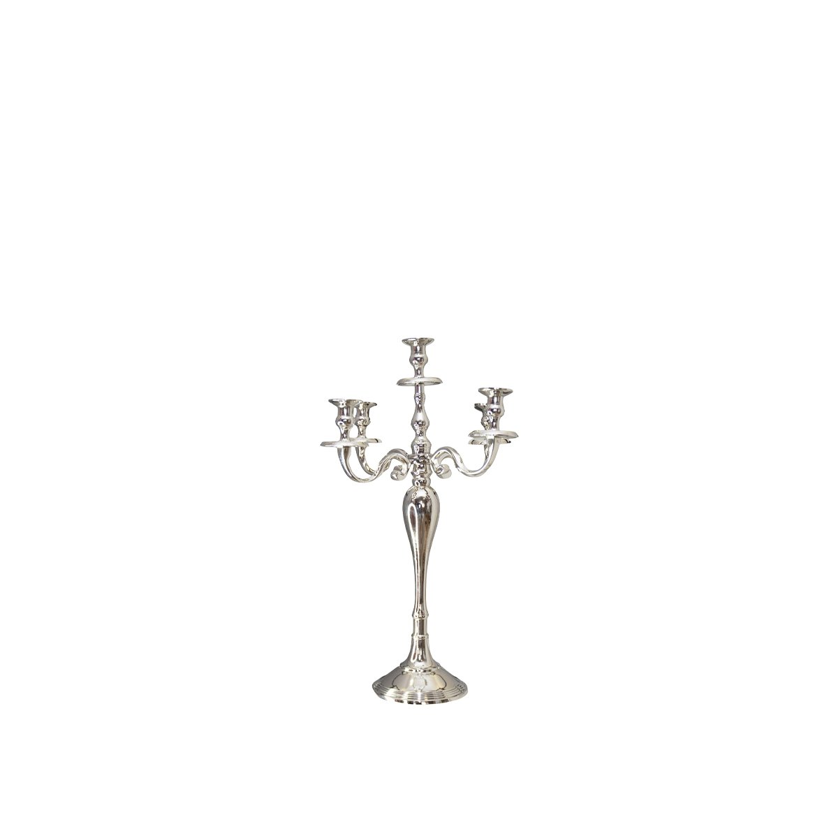 Metal candelabra, 5-light, 40 cm - silver