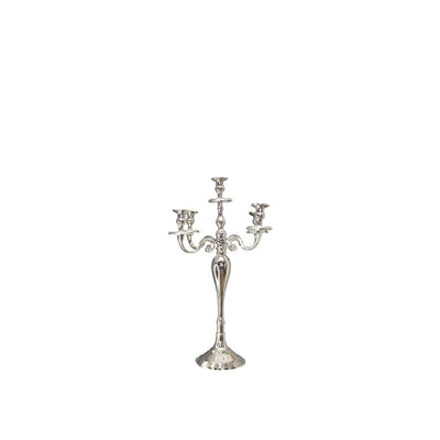 Metal candelabra, 5-light, 40 cm - silver