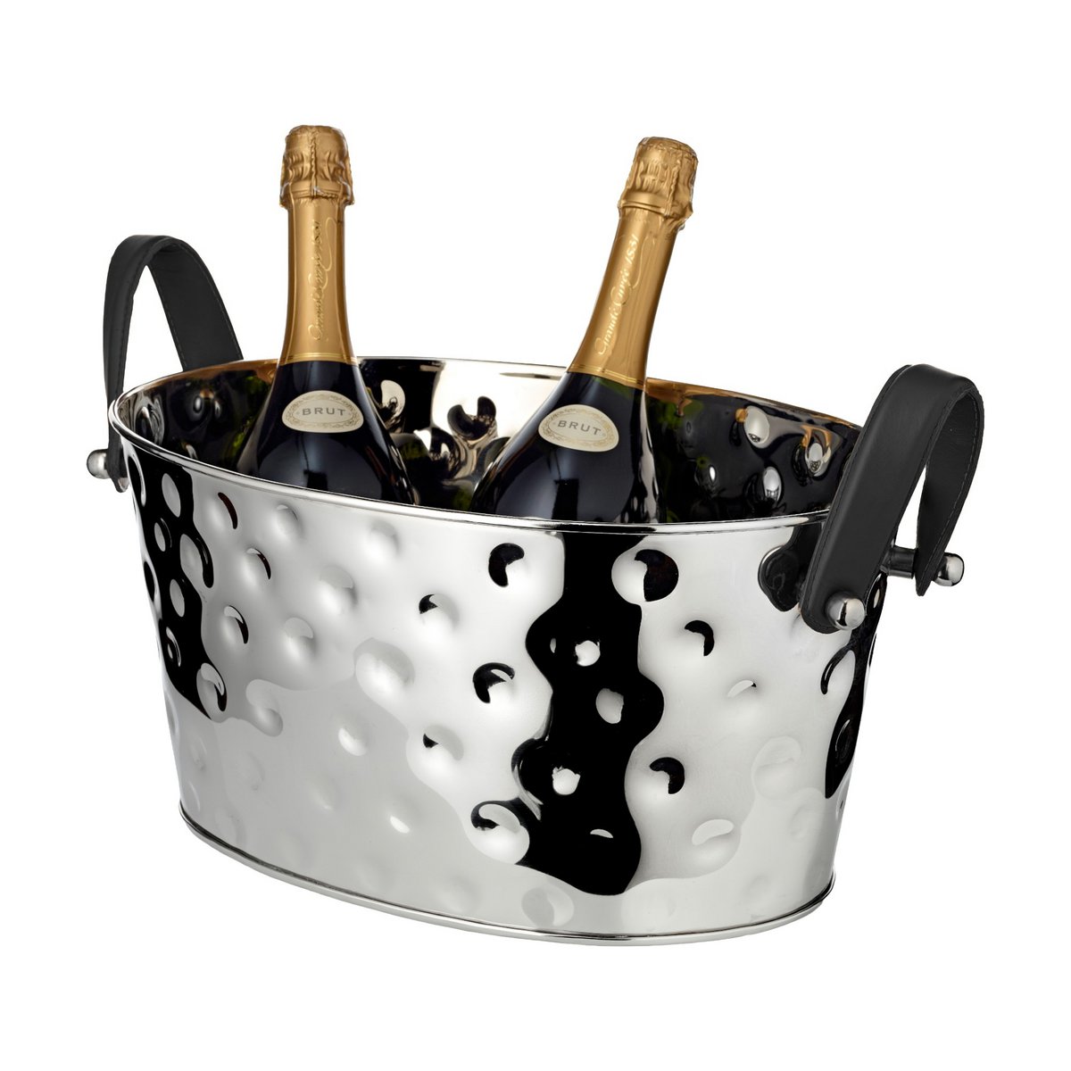 Champagnekøler i rustfrit stål, hamret - 39×29 cm