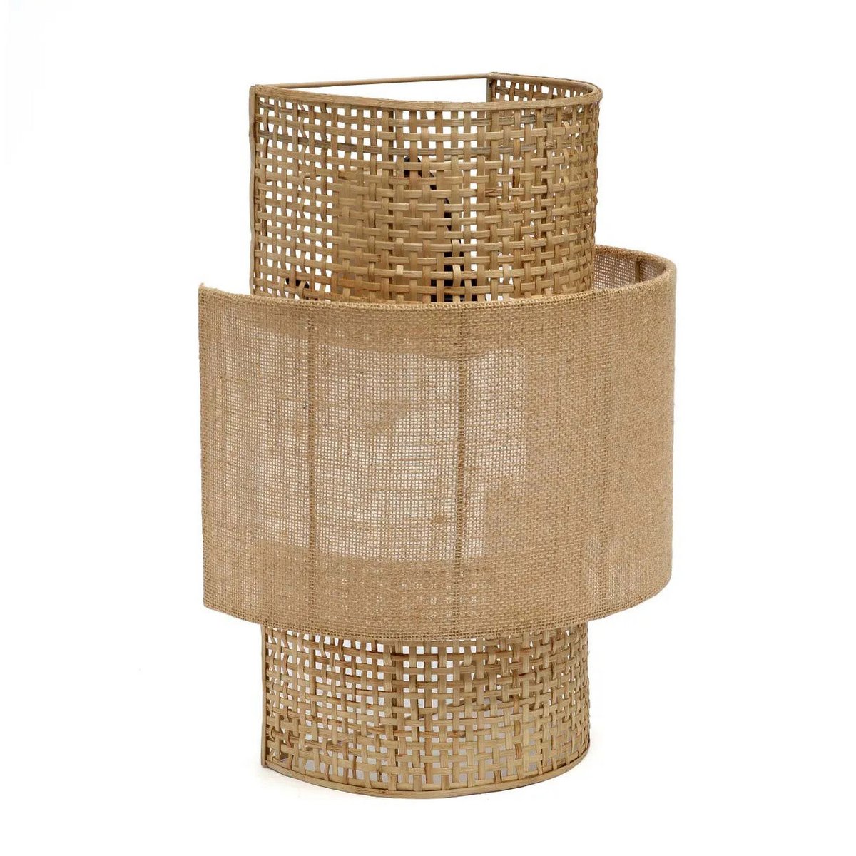 Rattan wall lamp, 41 cm - natural jute and weave