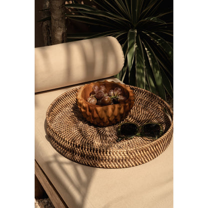 Teak root durian bowl, 20 cm – deep round form