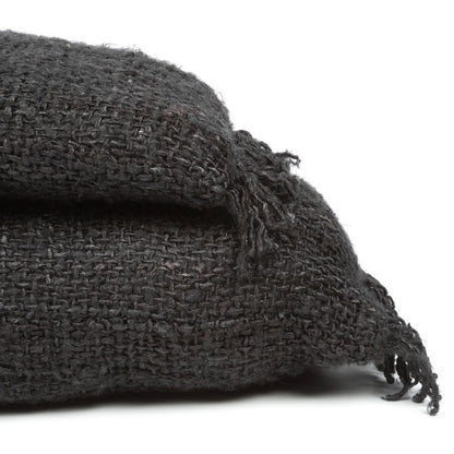 Hand-dyed cotton cushion cover, black navy - 30×50cm