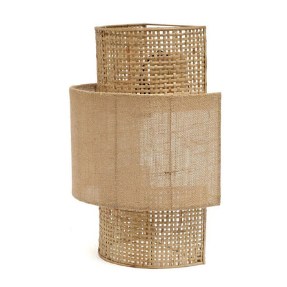 Rattan wall lamp, 41 cm - natural jute and weave