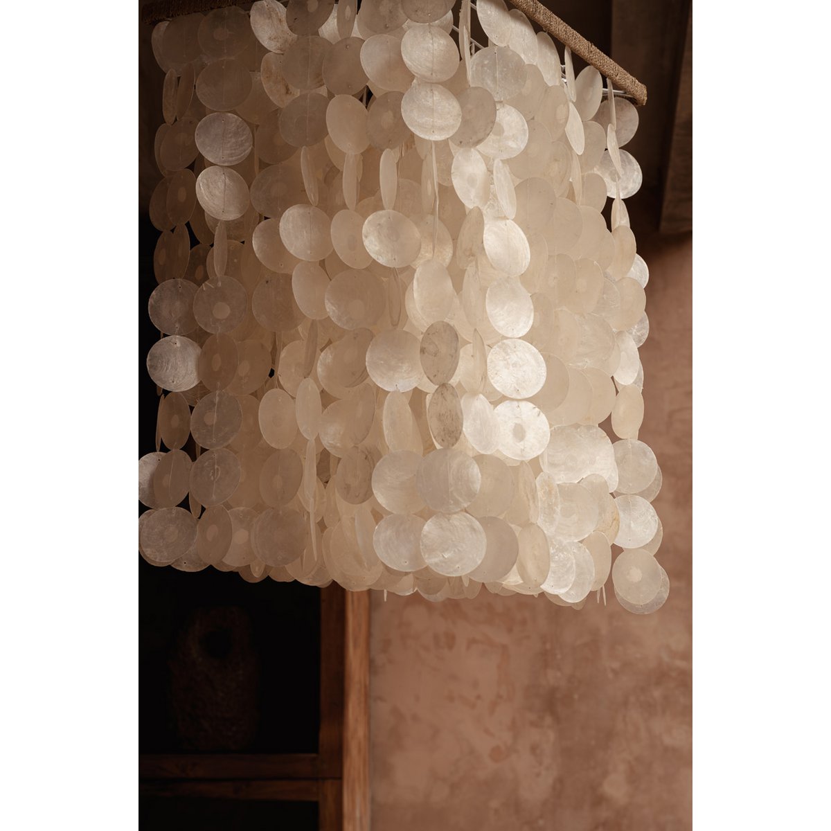 Jernlysekrone 40 × 85 cm - naturlig finish, Indonesien