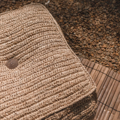 Raffia pouf PADAR 55 × 55 cm - coconut fiber & cotton