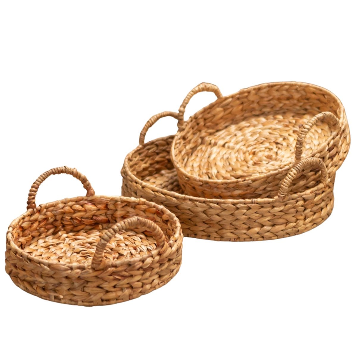 Water hyacinth decorative tray Matahari – beige, small