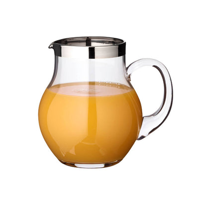 Crystal jug Olivia 1.0 L - platinum rim, hand-blown