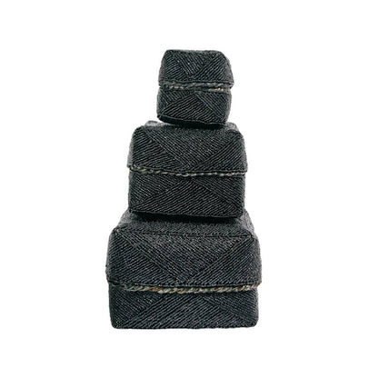 Perlebambusboks, sort - L