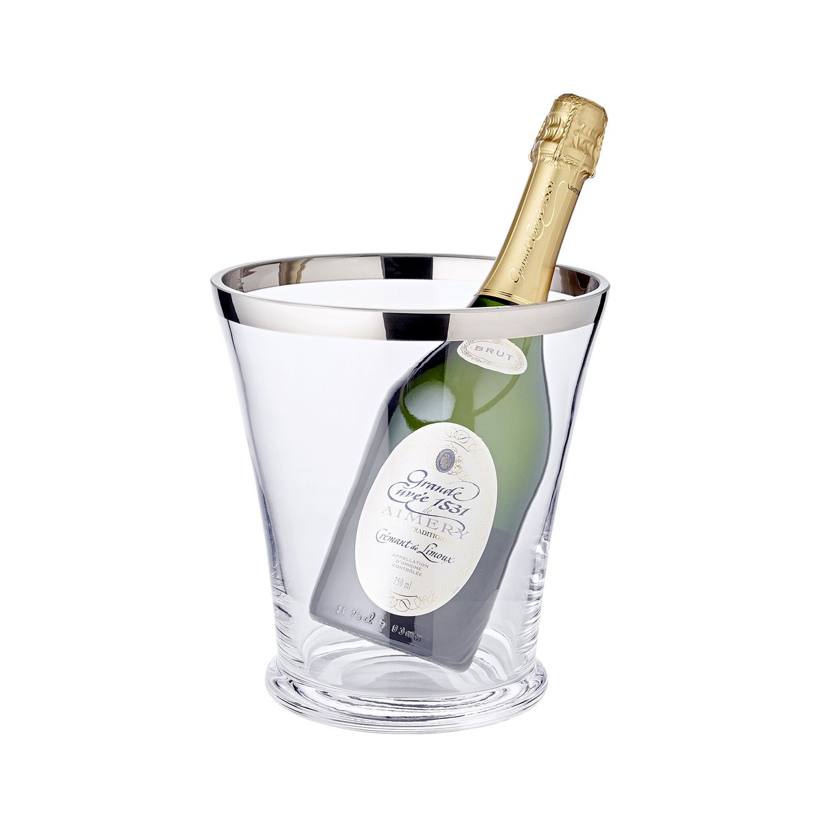 Reuben silver-plated bottle cooler, 22 cm tall