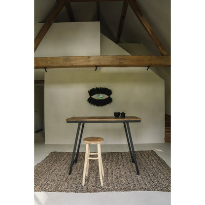 Mirror with grass frame, black, 100 × 60 cm - sculptural
