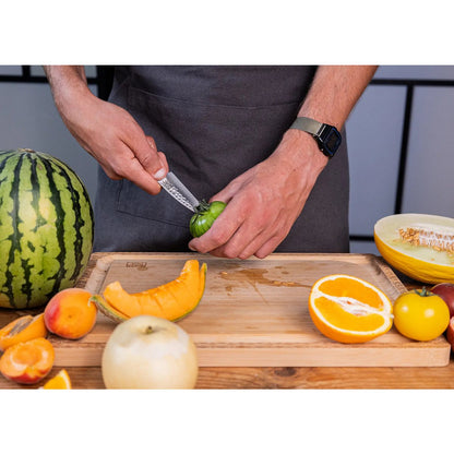 Steel knife set, paring + santoku - handmade