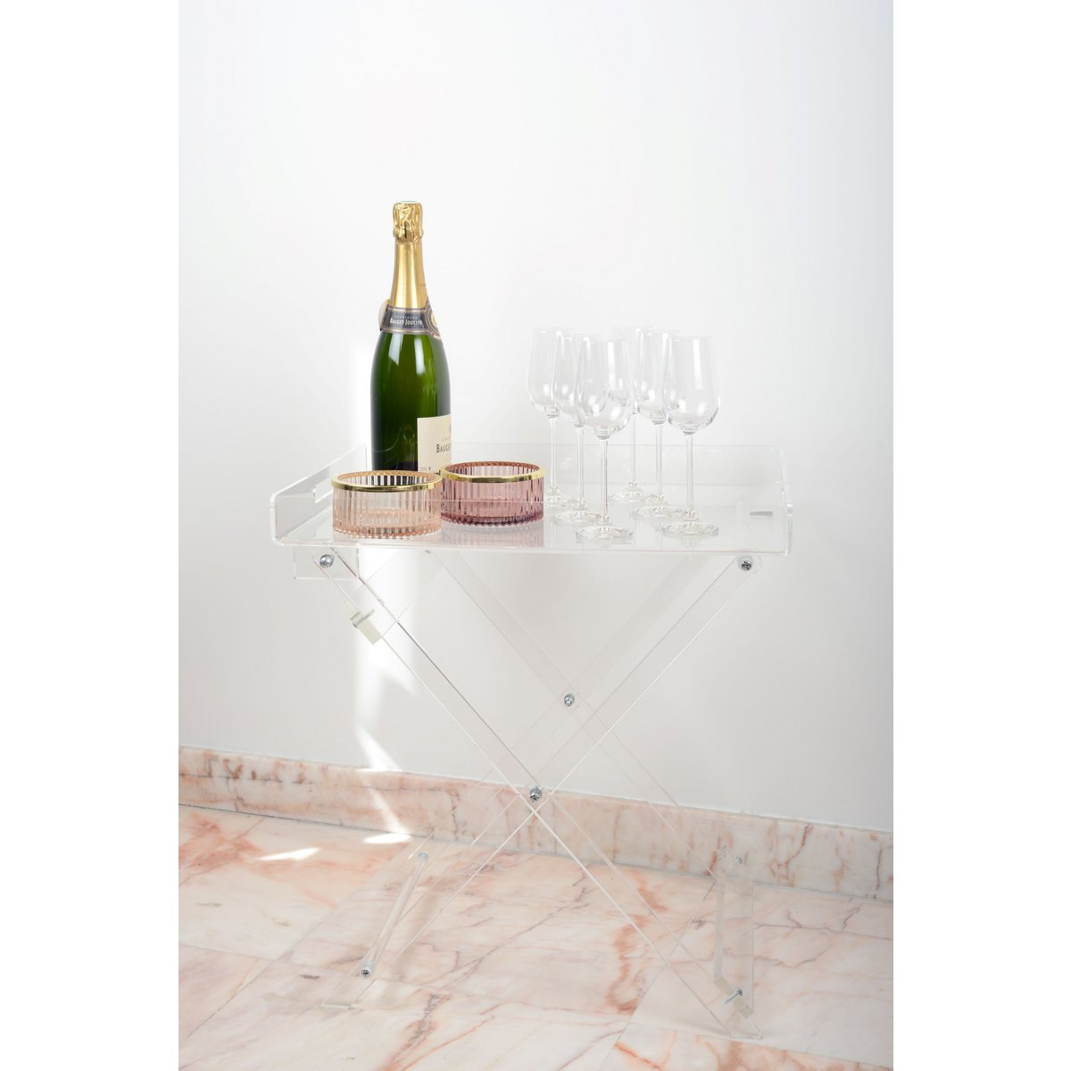 Acrylic folding table - 46 x 38 x 54 cm