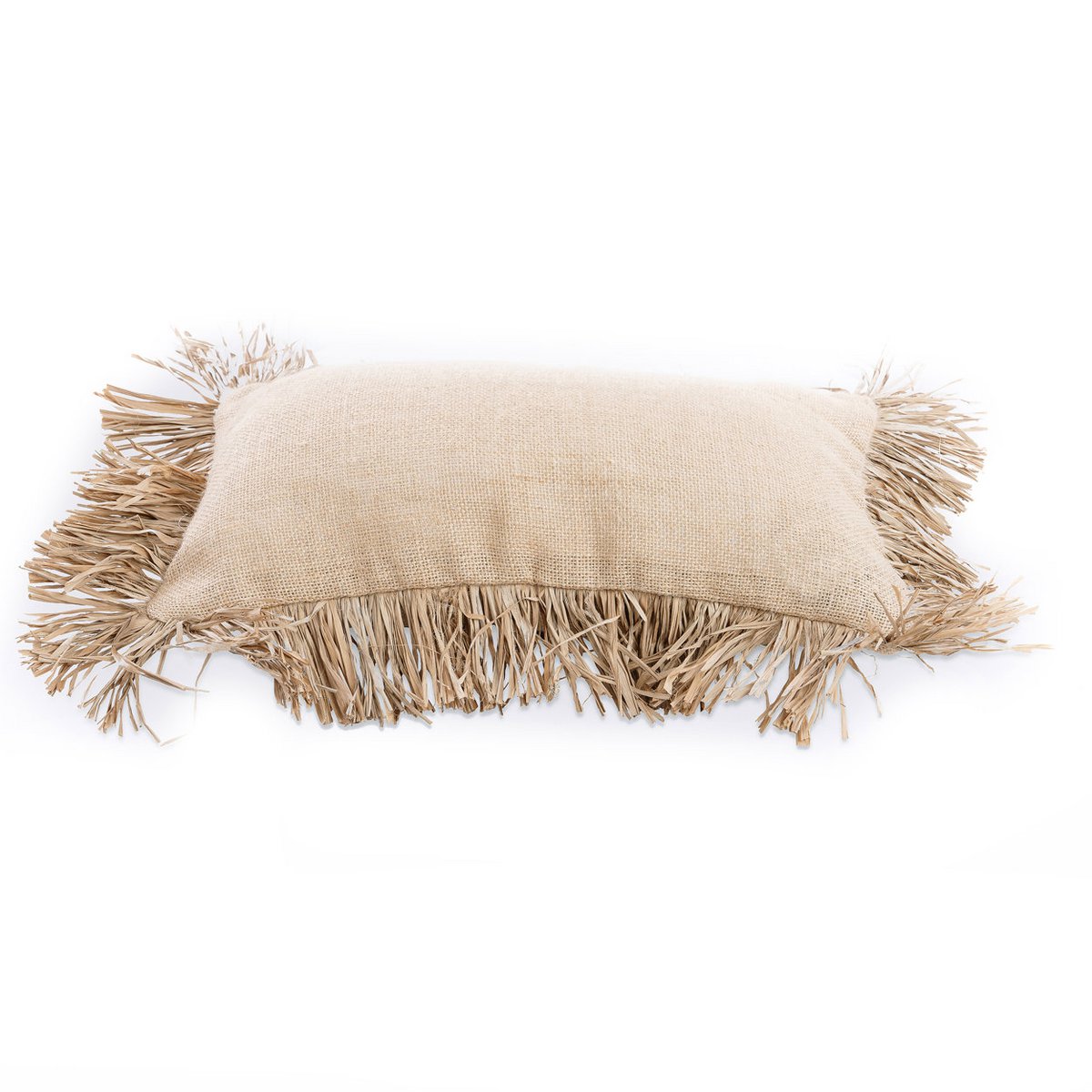 Pudebetræk i bomuld med jute og bast – 30×50 cm
