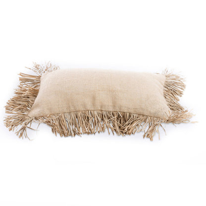 Pudebetræk i bomuld med jute og bast – 30×50 cm