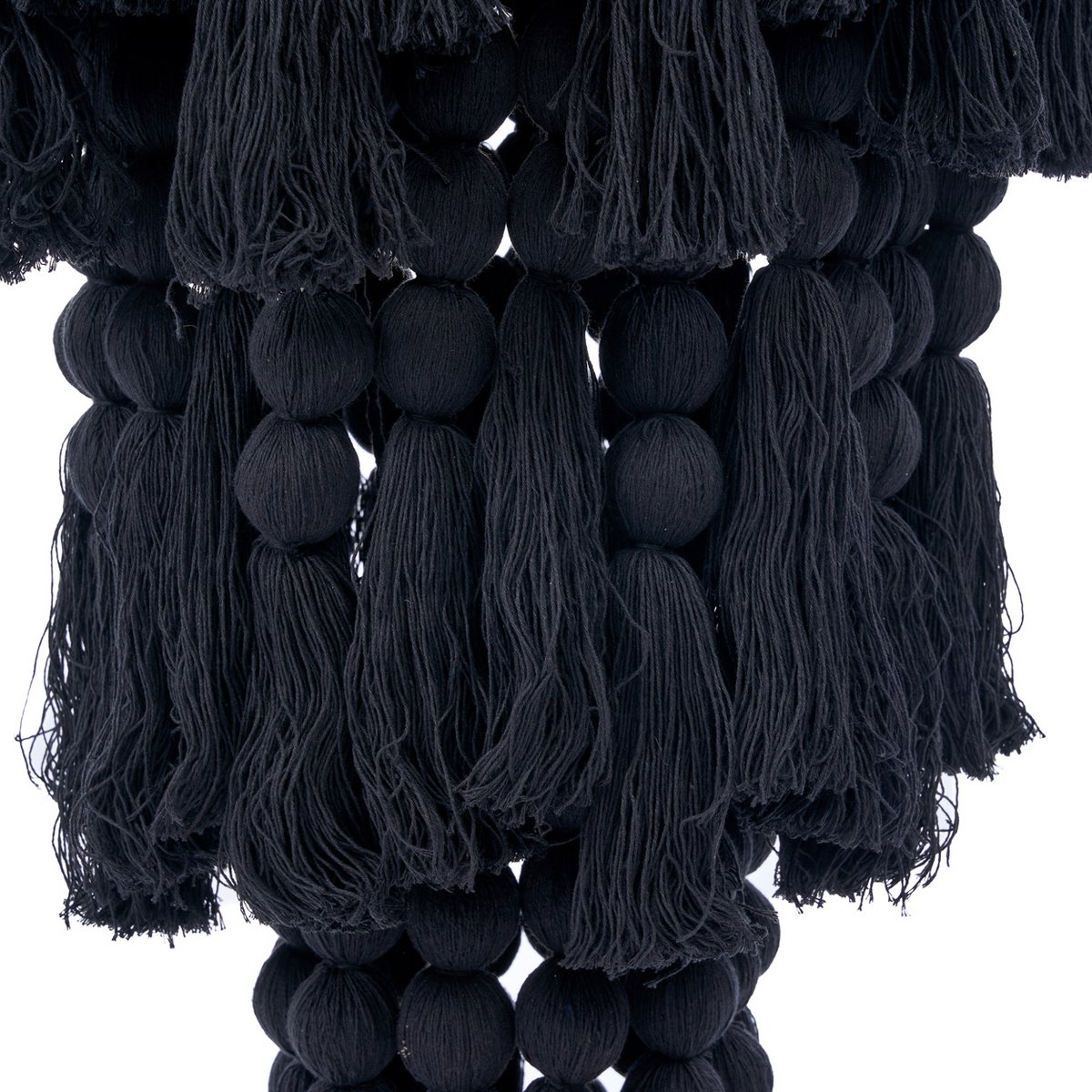 Nomad cotton chandelier, XL – black cascading strands