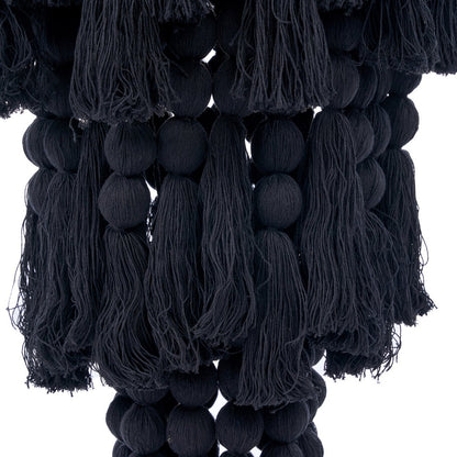 Nomad cotton chandelier, XL – black cascading strands