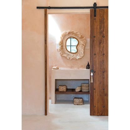 Grass-frame arch wall mirror, large – 80 × 90 cm