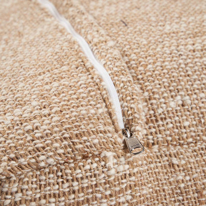 Cotton pouffe, beige - 60×60 cm