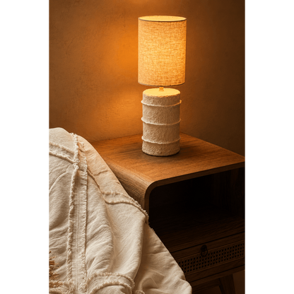 Papier-mâché table lamp, 20 cm - white small