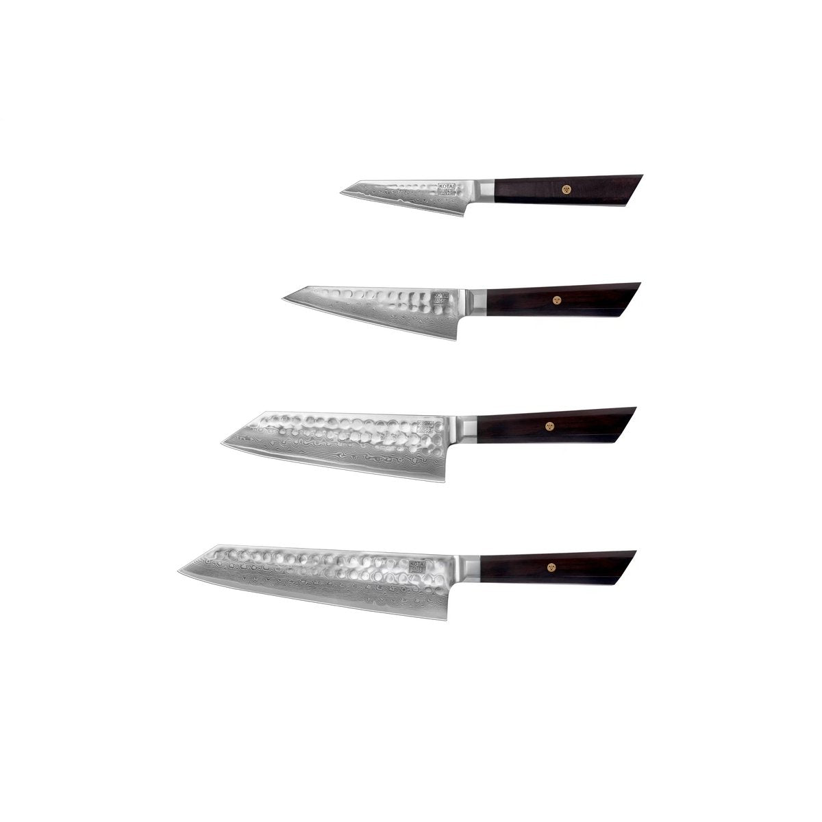 Bunka Damascus knife set, 4 pieces - AUS-10 high-carbon steel