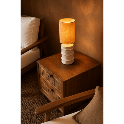 Papier-mâché table lamp, 20 cm - white small