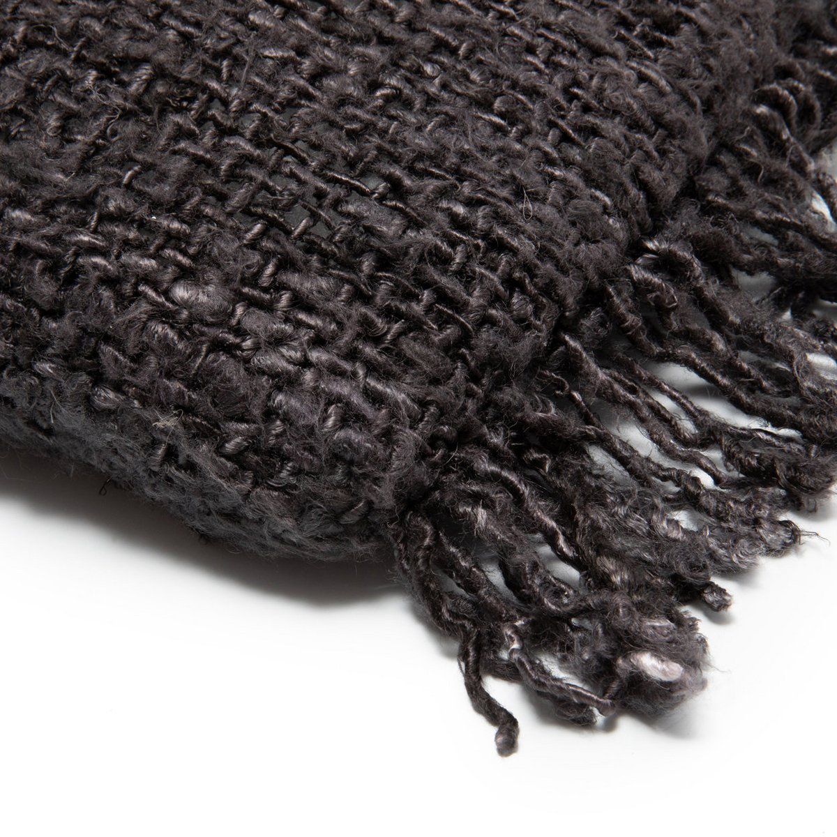 Hand-dyed cotton cushion cover, black navy - 30×50cm