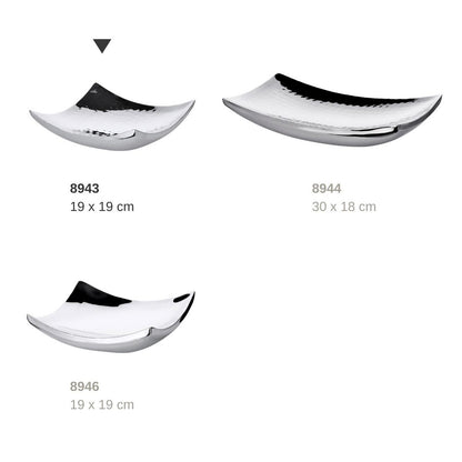 Hammered stainless steel bowl 19 × 19 cm - flower shape