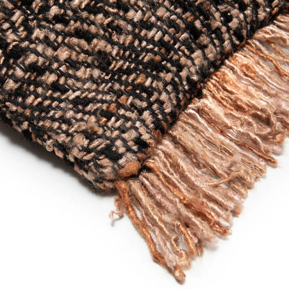 Hand-dyed cotton cushion cover 30×50 cm – black and copper