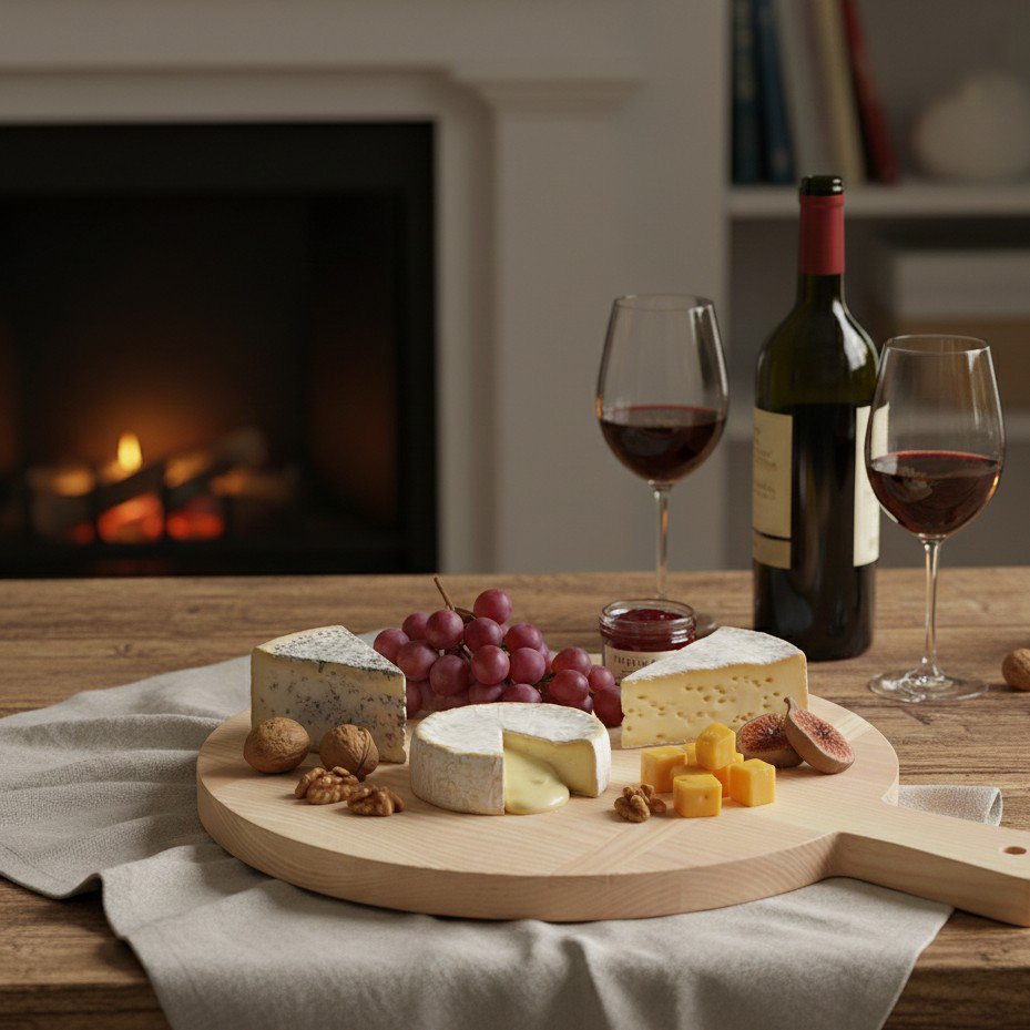 Round wooden cutting board 39cm