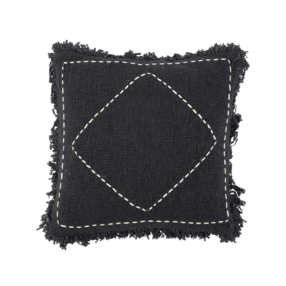 Cotton cushion cover, black and white - 50×50 cm