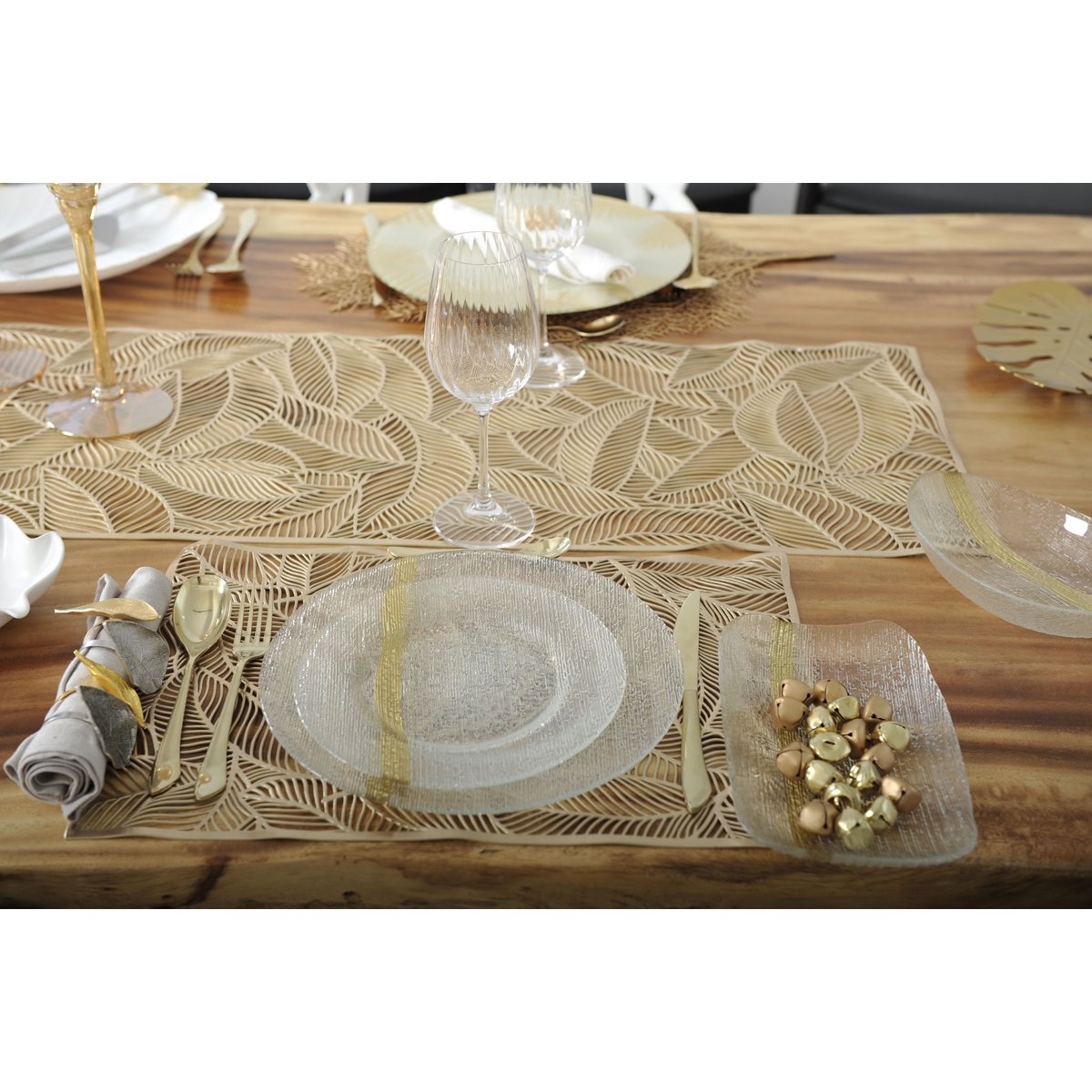 Stainless steel cutlery set, 24 pieces - champagne