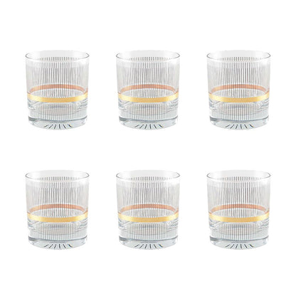 Black and gold whiskey glasses - set of 6