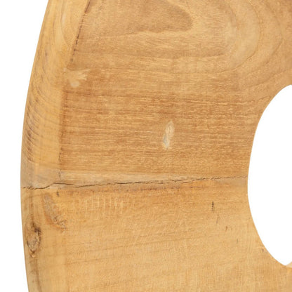 Teak disc on stand - large
