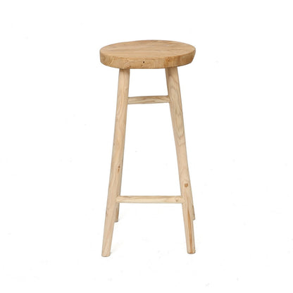 Teak bar stool with four-leg base - 75 cm